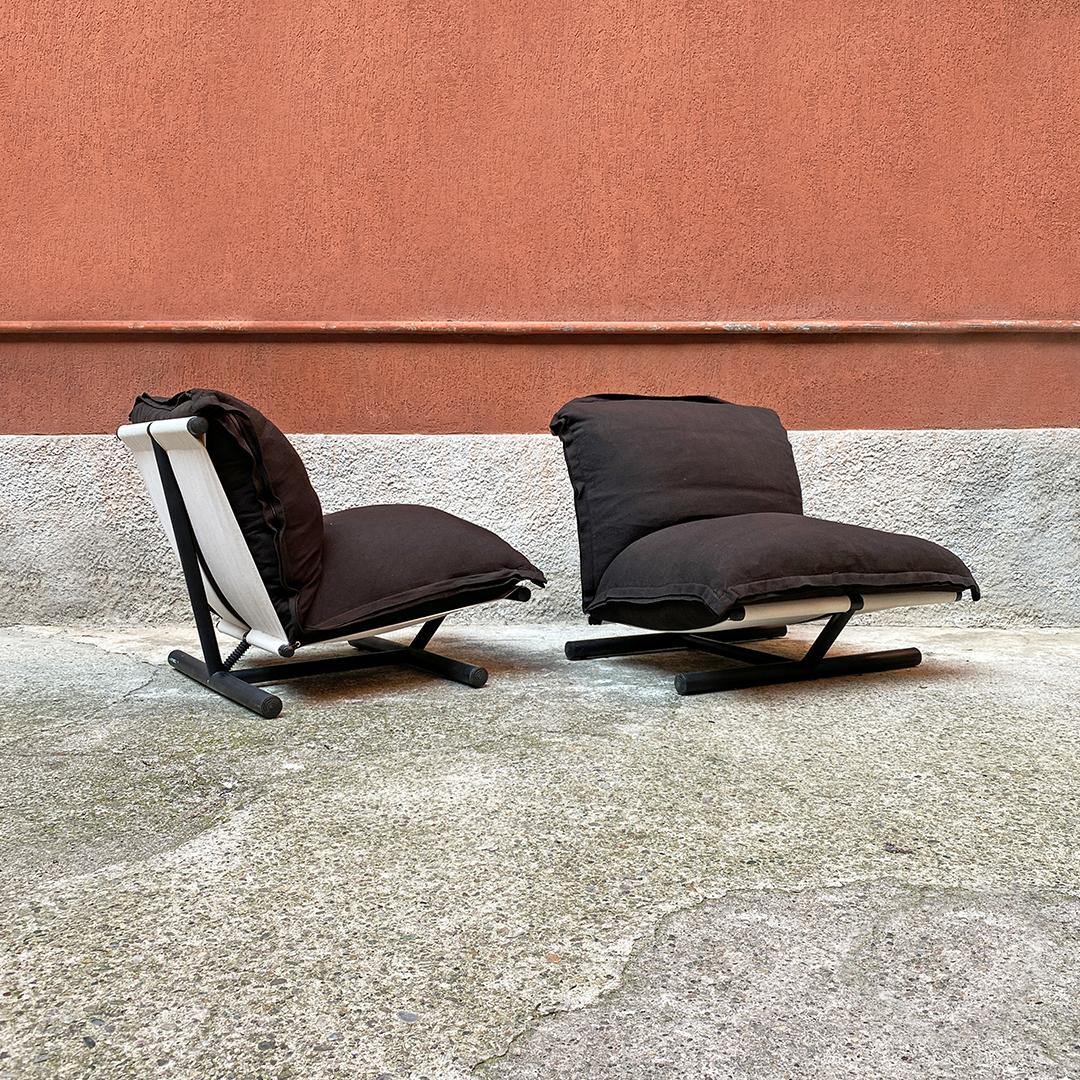 Italian Mid-Century Modern black armchairs Mod. Farfalle by Lucci and Orlandini for Elam, 1975
Pair of black armchairs Mod. 