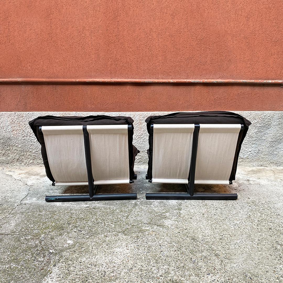 Italian Black Armchairs Mod. Farfalle by Lucci and Orlandini for Elam, 1975 1