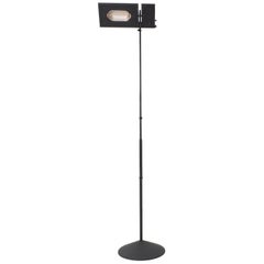 Italian Black Duna Terra Telescopic Tall Halogen Floor Lamp, 1980s