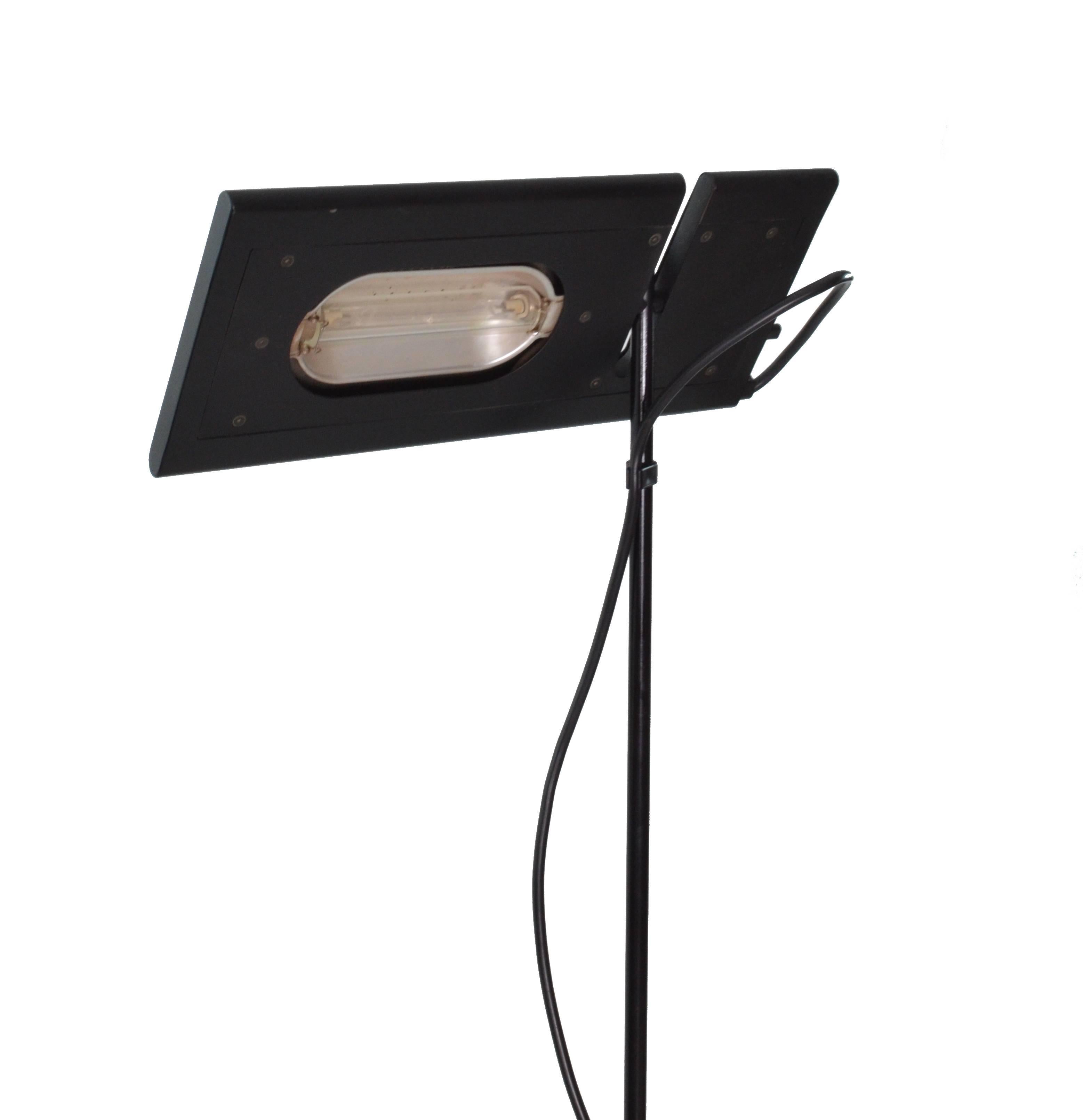 black halogen floor lamp