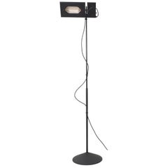 Italian Black Duna Terra Telescopic Tall Halogen Floor Lamp, 1980s