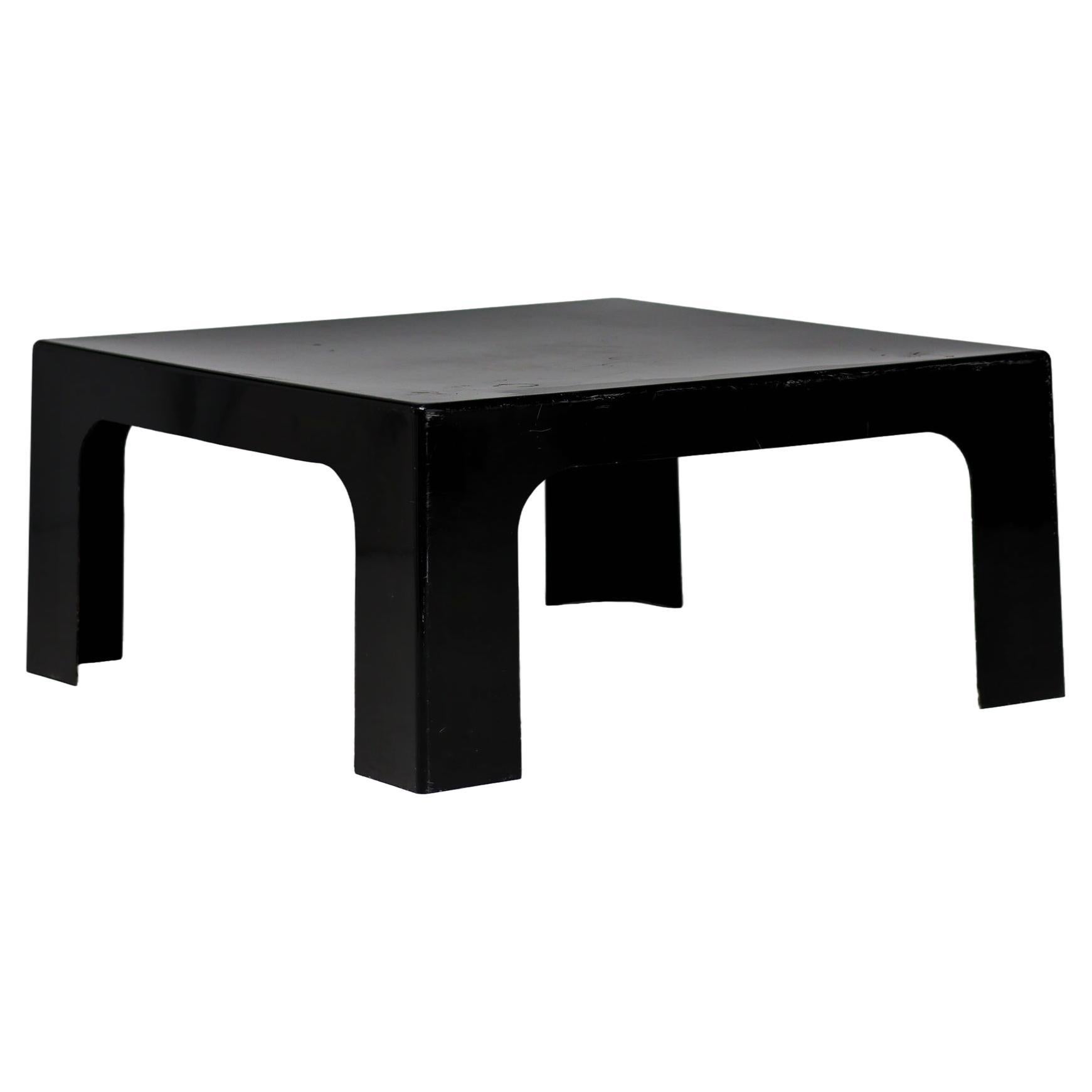 Italian Black Fiberglass Coffee Table For Sale