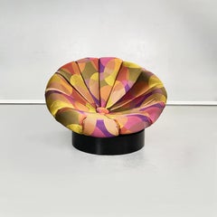 Italian Black fiberglass fabric Armchair Girasole Tournesol by Frigerio, 1960s