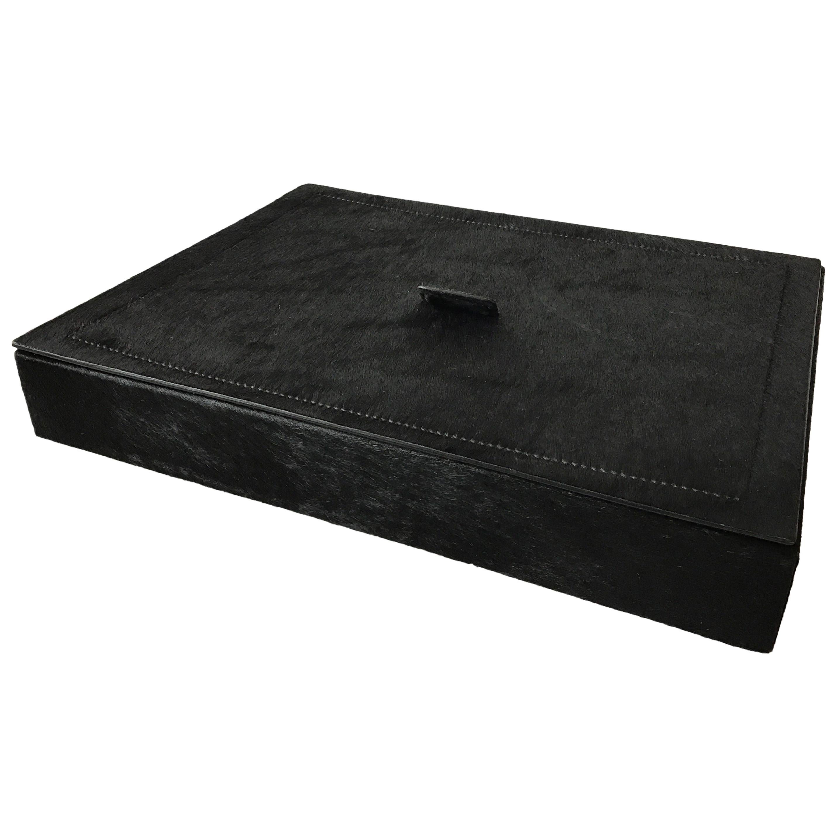 Italian Black Hide Box by B. Home Interiors 'Giobagnara'