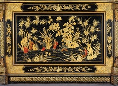 Black Lacquer and Gilt Chinoiserie Cabinet, 19th Century
