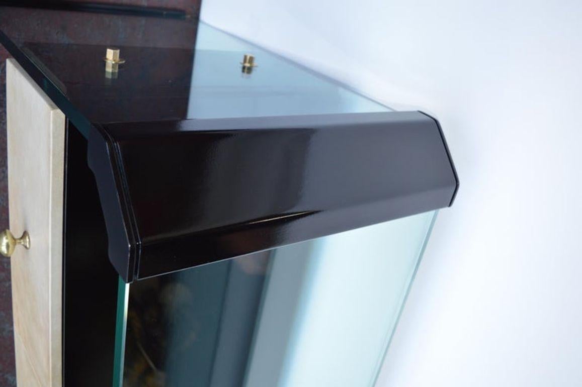 Italian Black Lacquer Console with Parchment For Sale 3