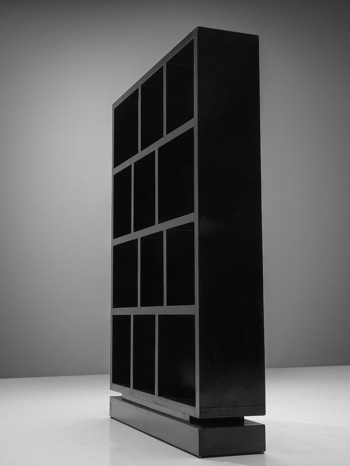 Mid-Century Modern Italian Black Bookcase, 1950s
