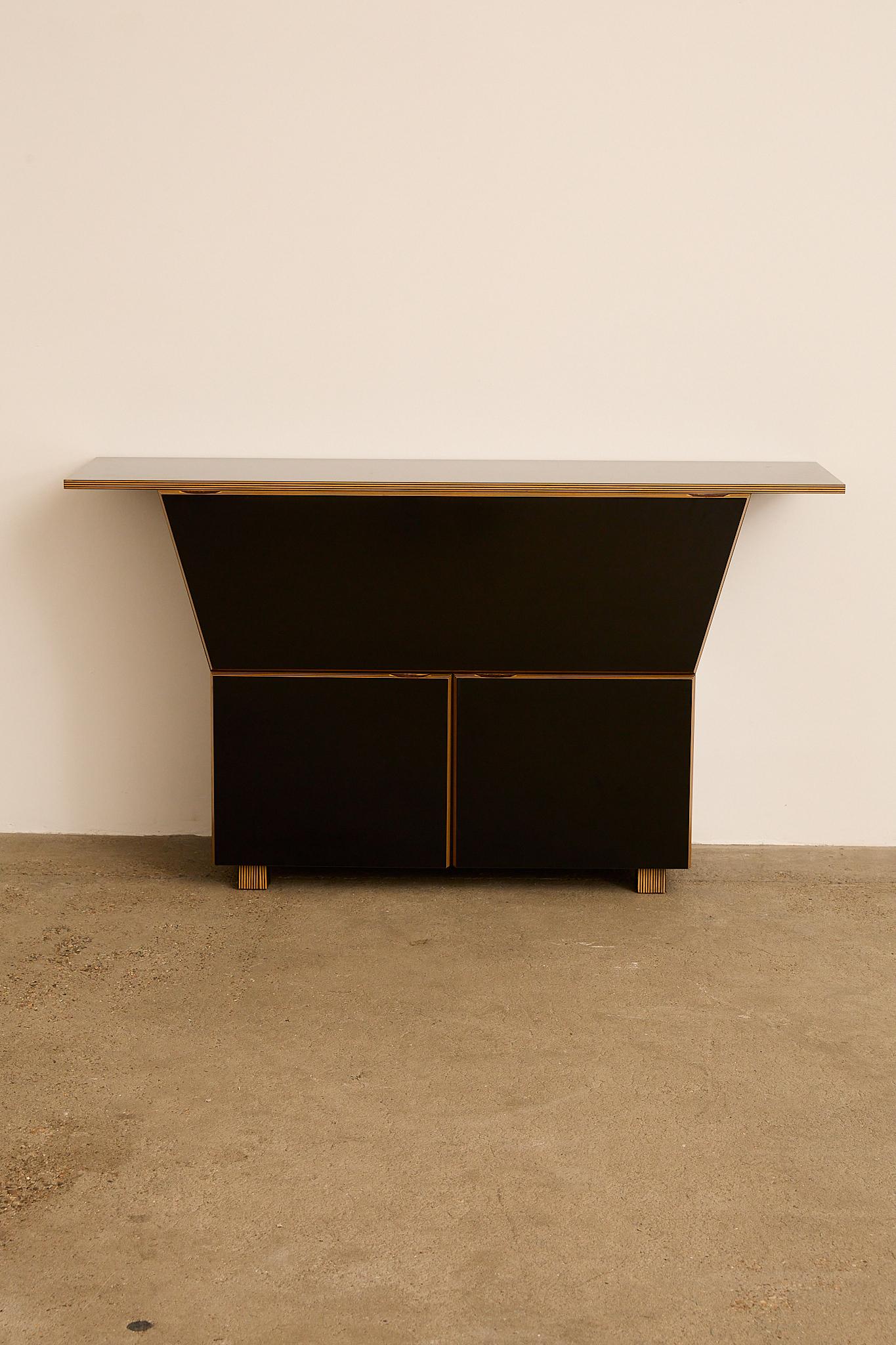 Post-Modern Italian Black Lacquered Sideboard For Sale
