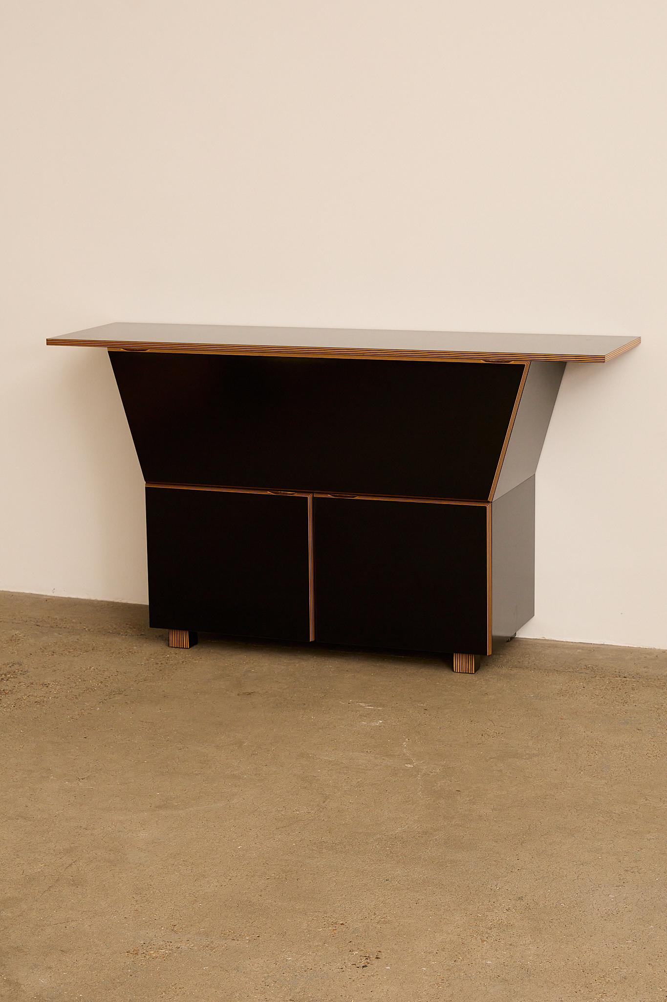 Joinery Italian Black Lacquered Sideboard For Sale