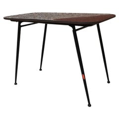 Italian Black Laminate and Metal Rod Folding Coffee Table, 1960s