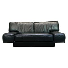 Italian Black Leather 2-Seat Sofa by Arketipo
