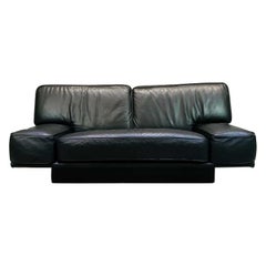 Italian Black Leather 2-Seat Sofa by Arketipo