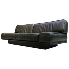 Italian Black Leather 3-Seat Sofa by Arketipo