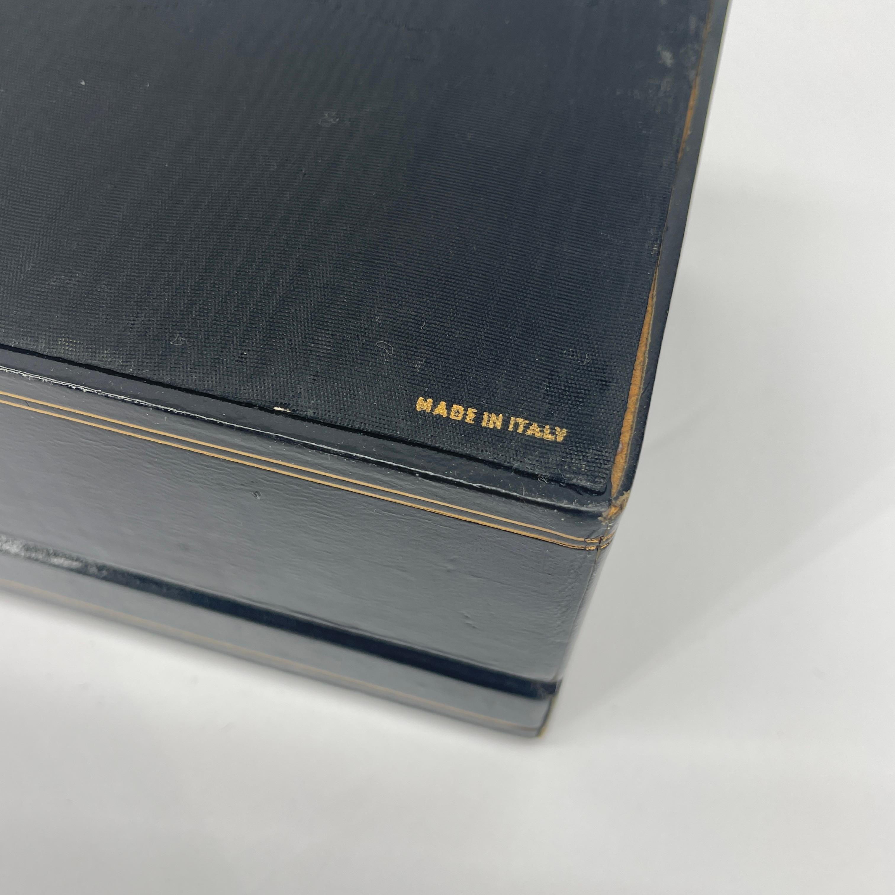 Italian Black Leather Jewelry Box, Mid-Century Modern For Sale 6