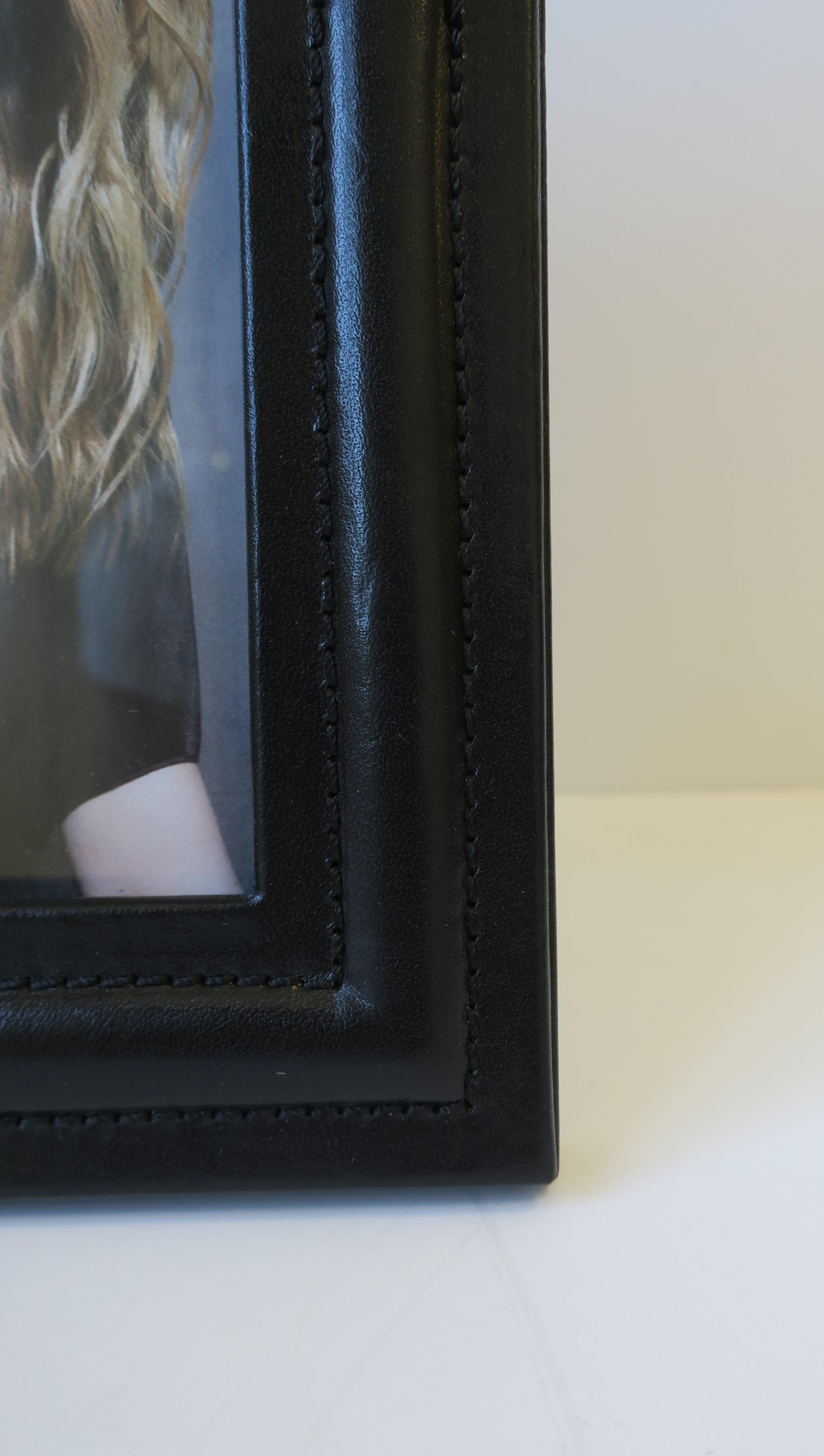 Italian Black Leather Picture Frame 3