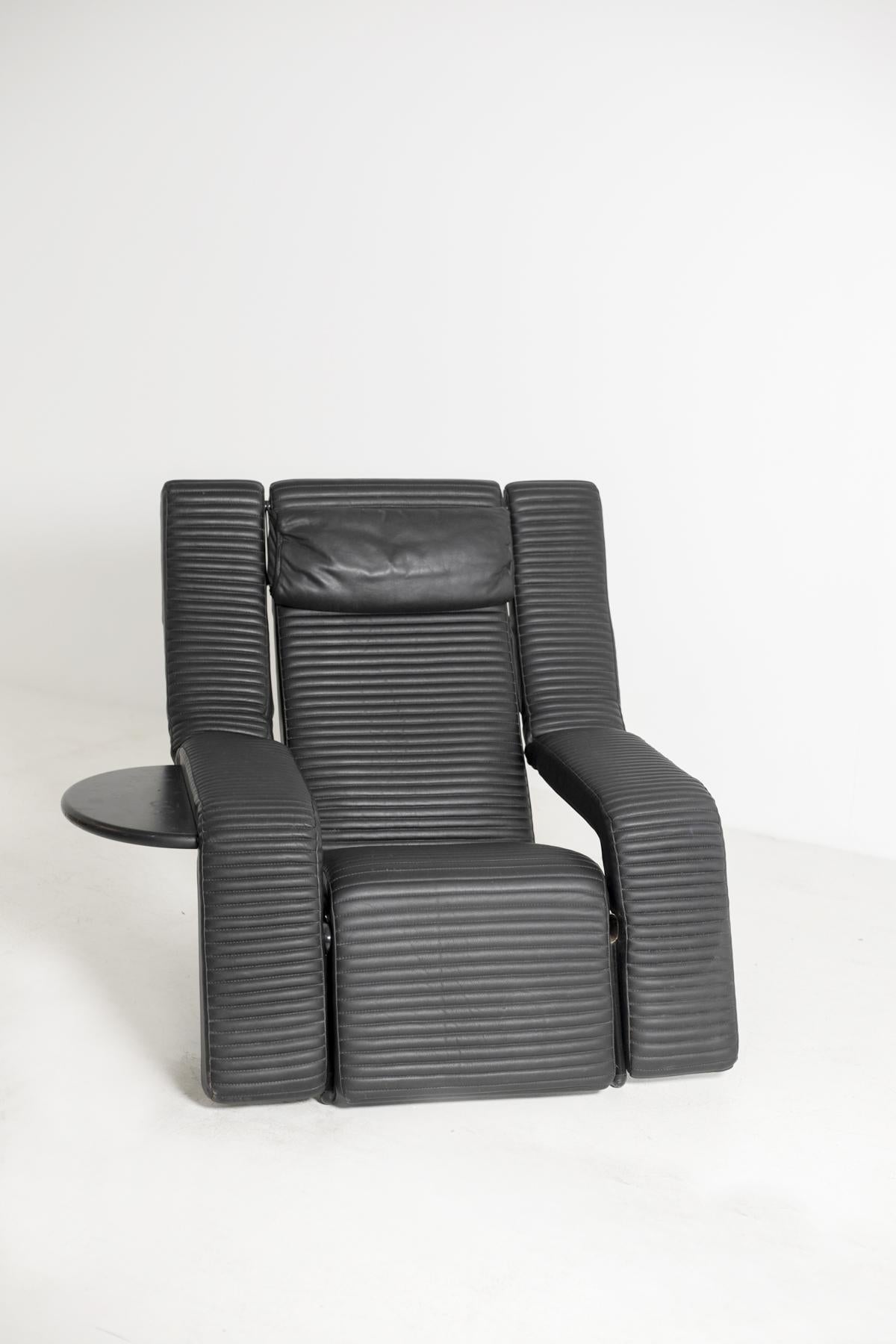 Late 20th Century Italian Black Lounge Chair Kilkis by Ammannati & Vitelli for Brunati, 1980s