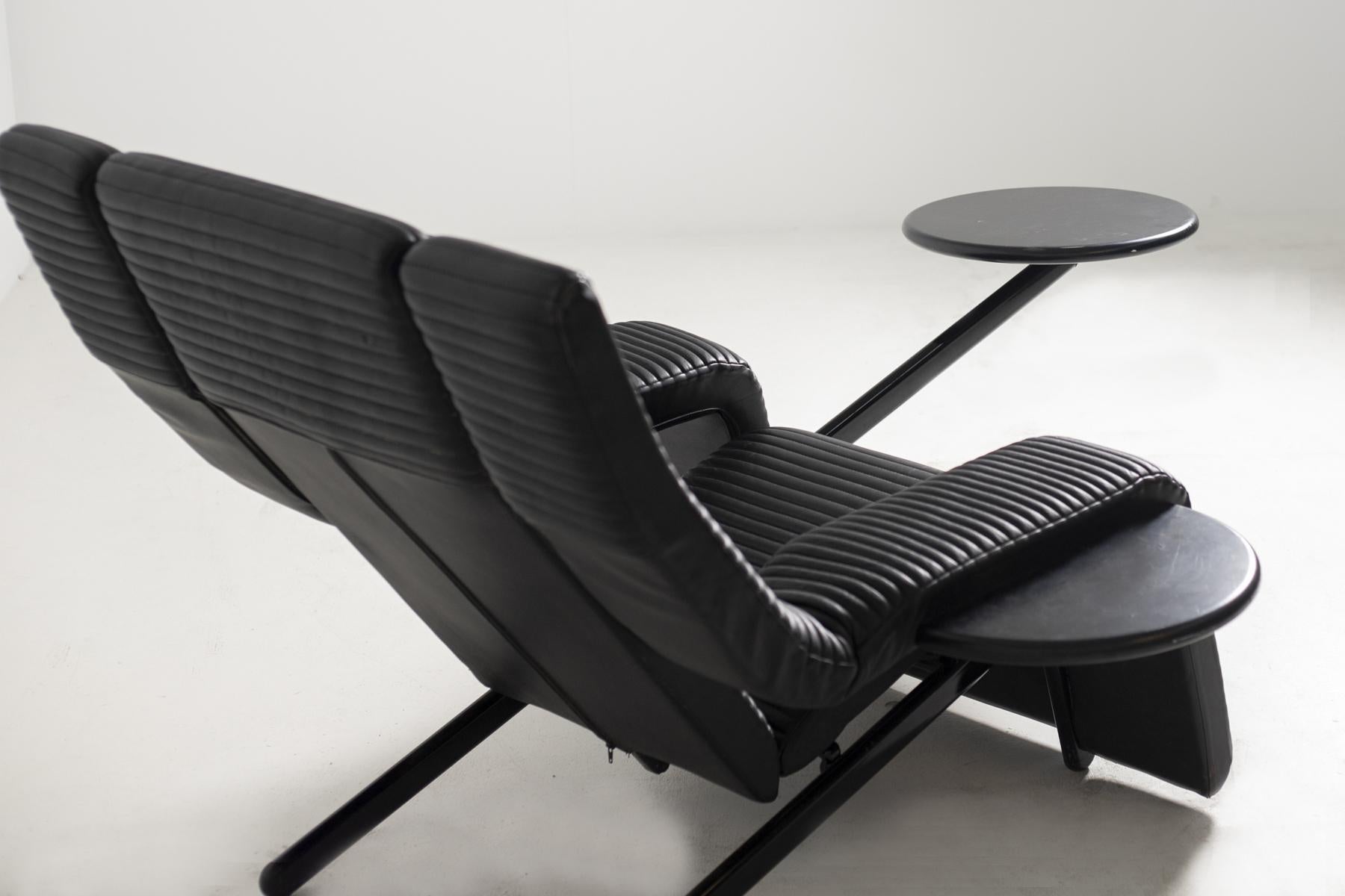 Italian Black Lounge Chair Kilkis by Ammannati & Vitelli for Brunati, 1980s 1