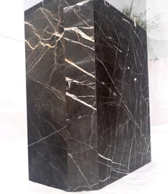 Italian Black Marble Base 35x71" Thick Glass Top Dining Conference Table