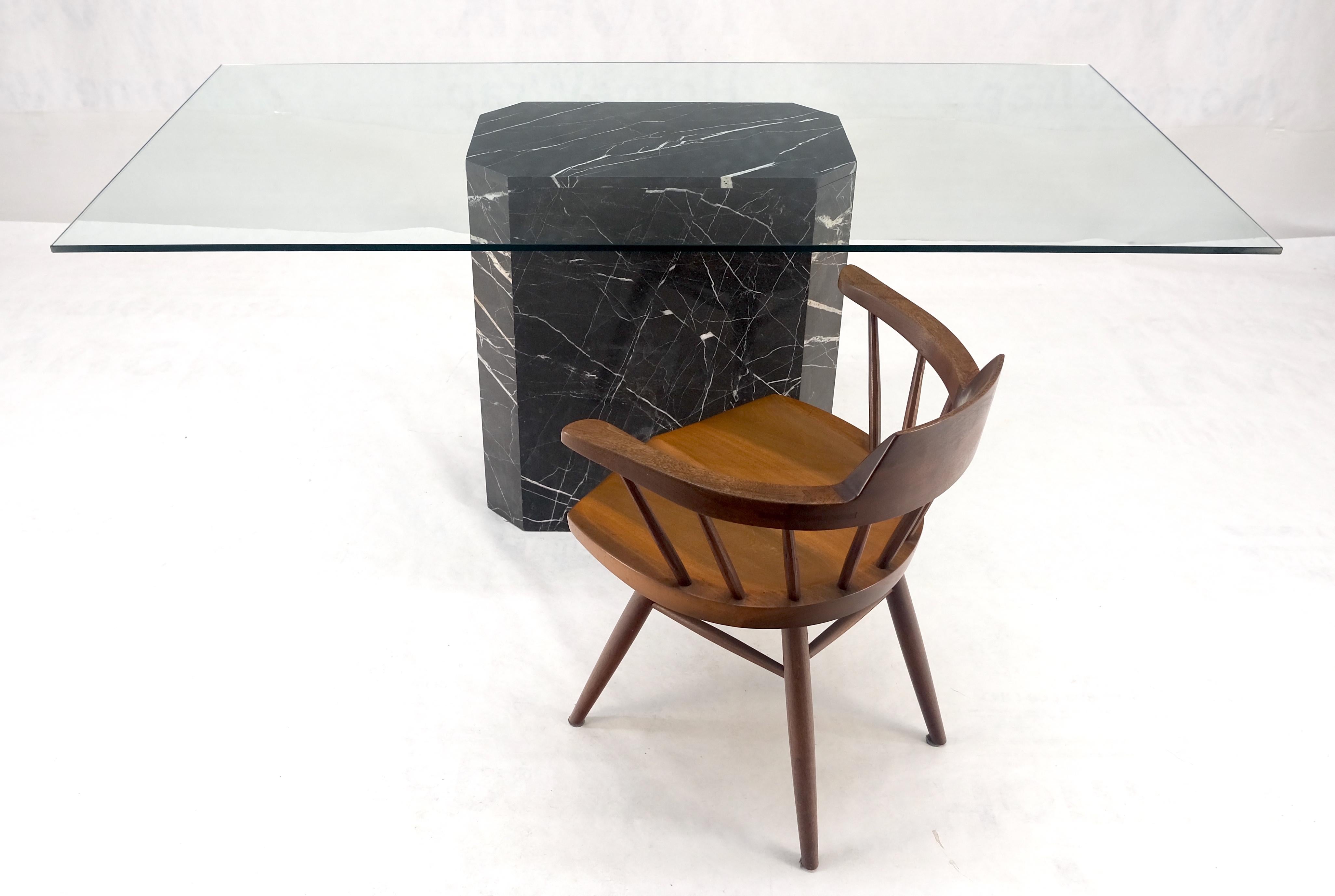 Mid-Century Modern Italian Black Marble Base 35x71