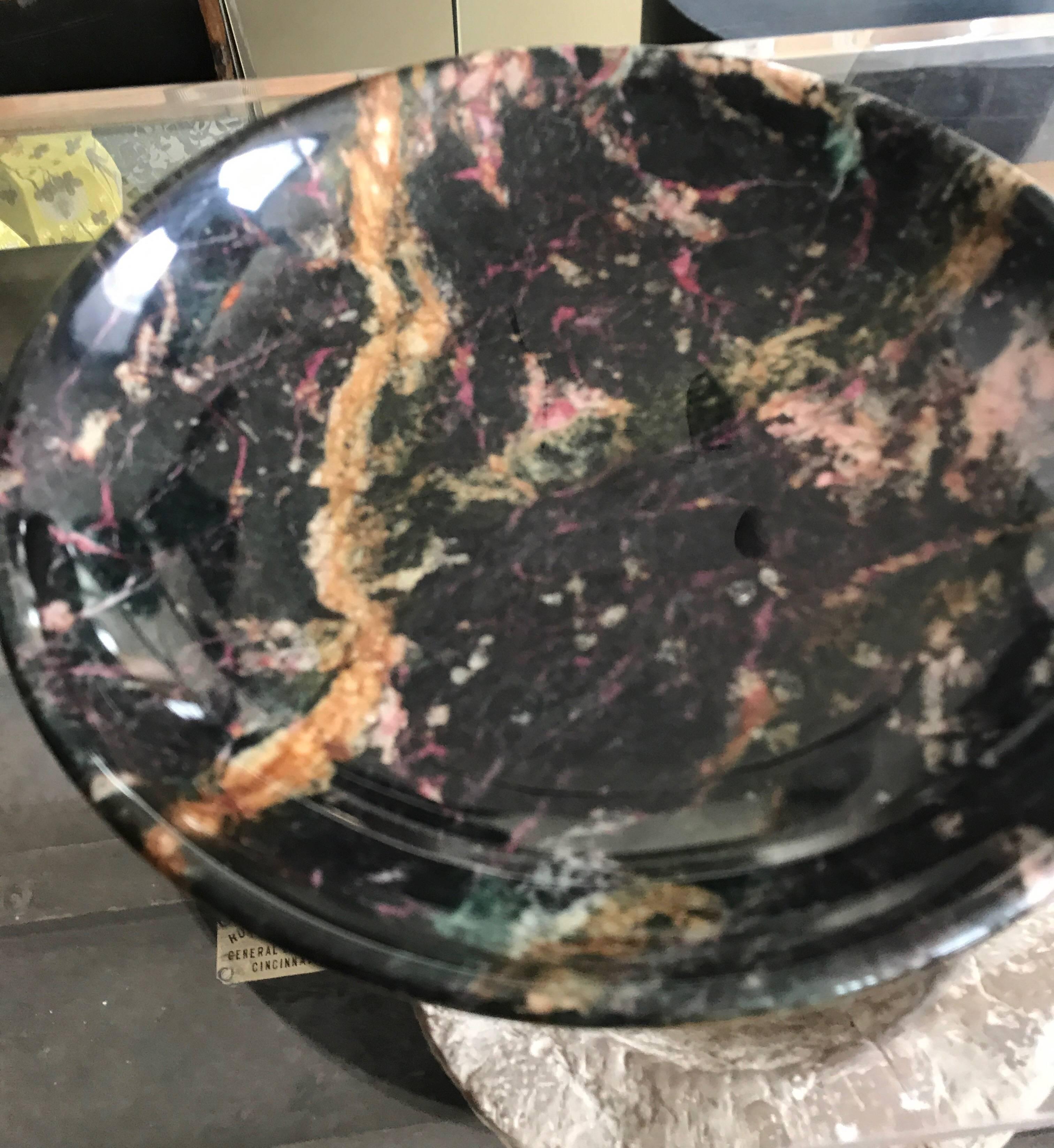 Mid-Century Modern Italian Black Marble Bowl Centrepiece by Up & Up