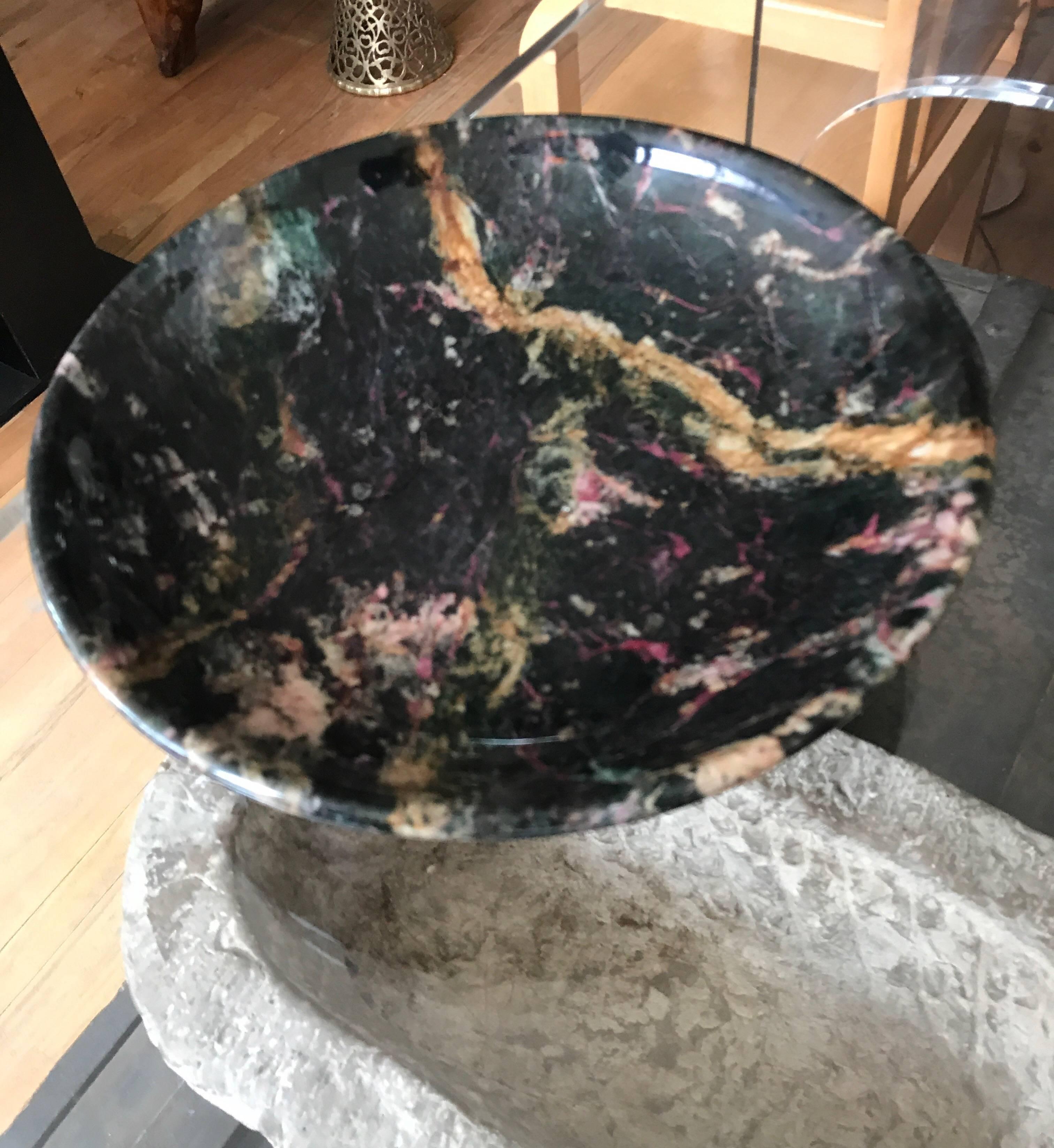Italian Black Marble Bowl Centrepiece by Up & Up 1