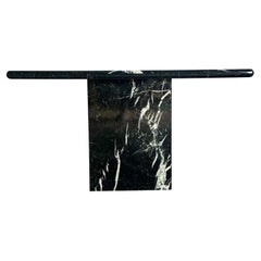 Italian Black Marble Console Table