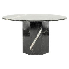 Italian Black Marble Dining Table