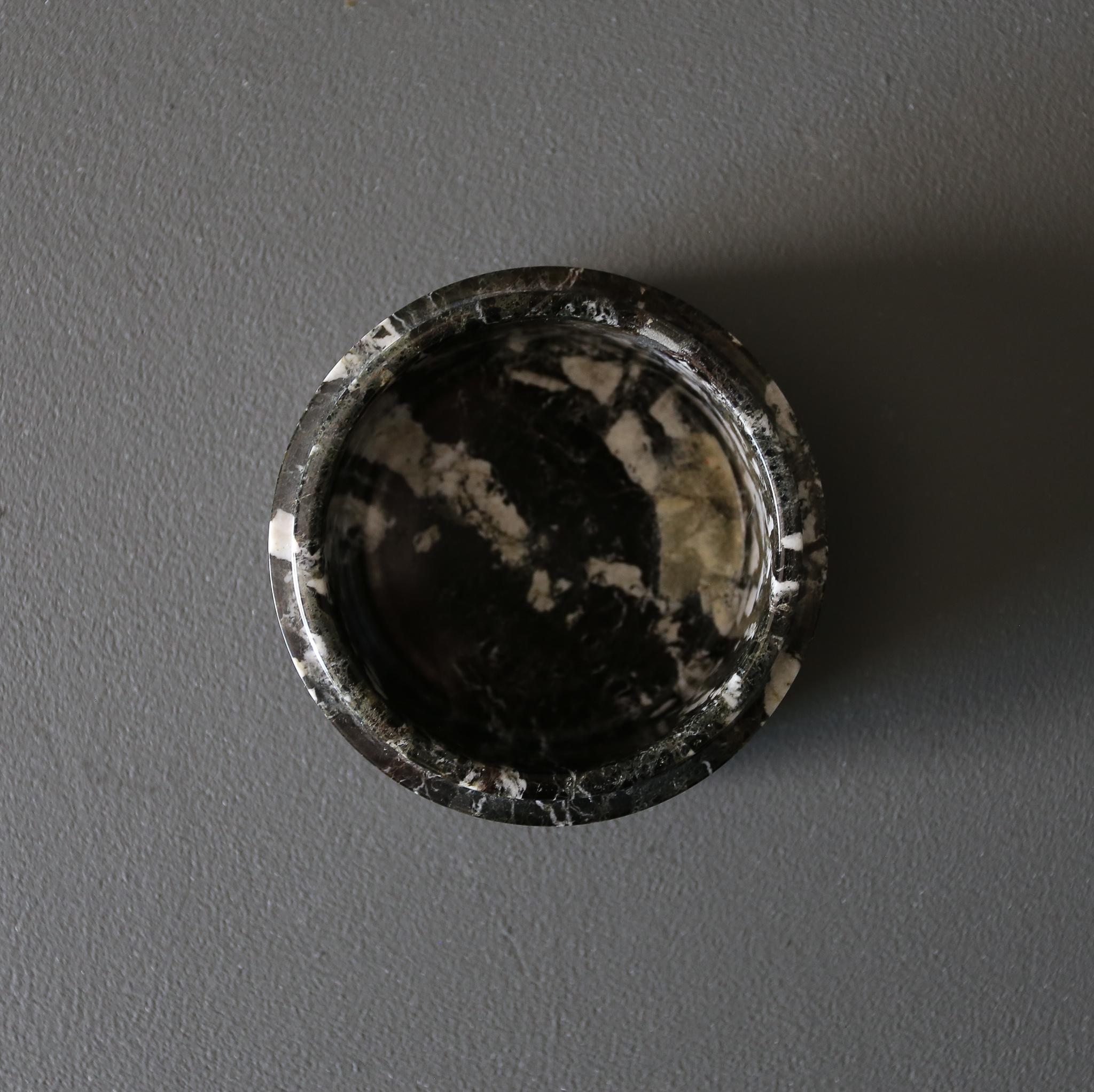 20th Century Italian Black Marble Lidded Jar circa 1980