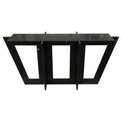 Italian Black Marble Modernist Console or Sofa Table by Massimo Mangiardi