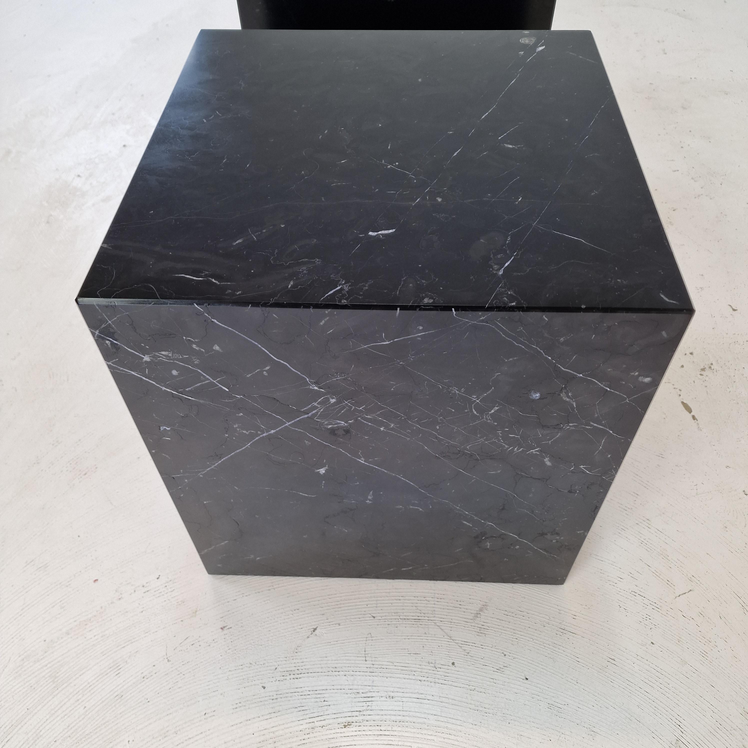 Italian Black Marble Pedestal or Side Table, 1980's For Sale 9