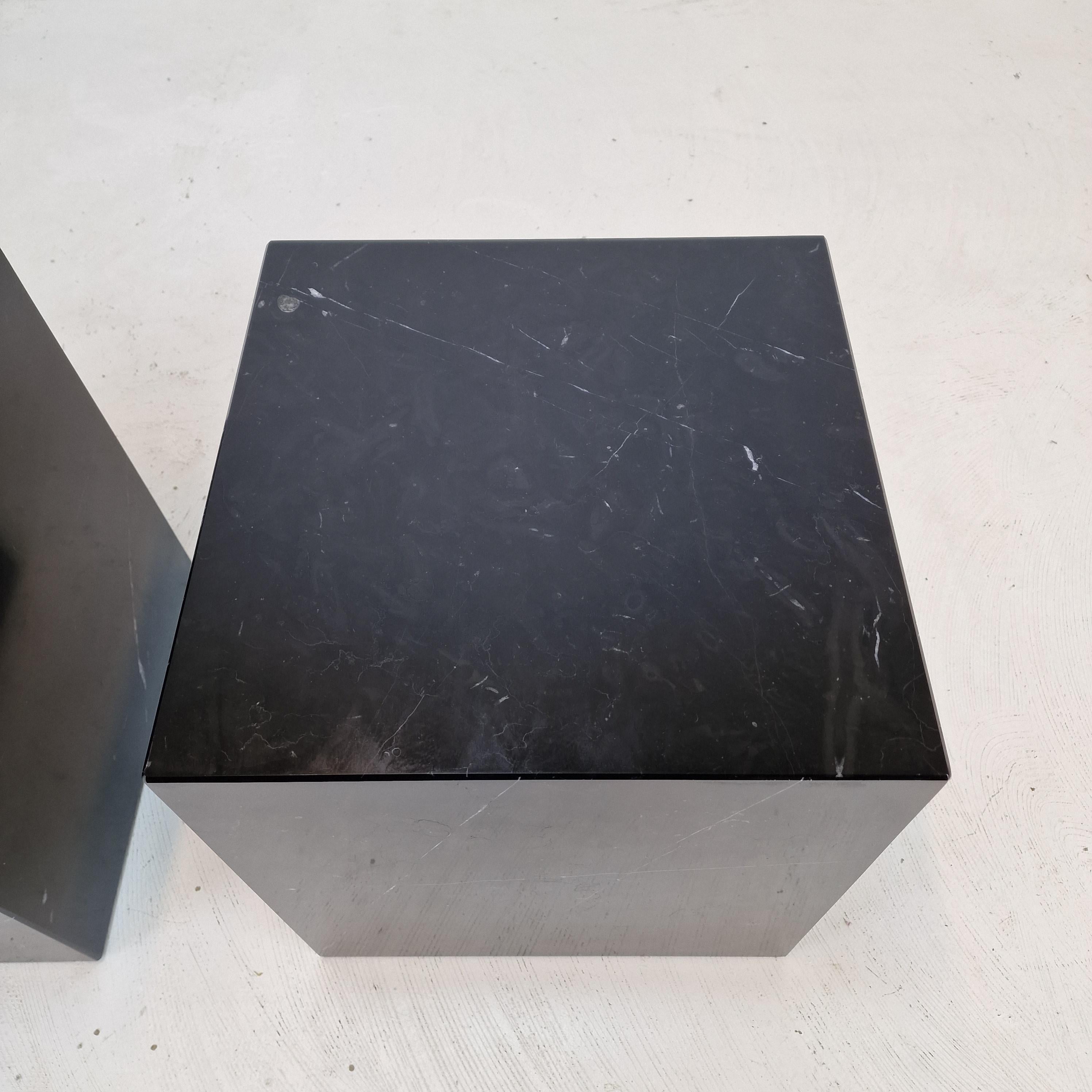 Italian Black Marble Pedestal or Side Table, 1980's For Sale 11