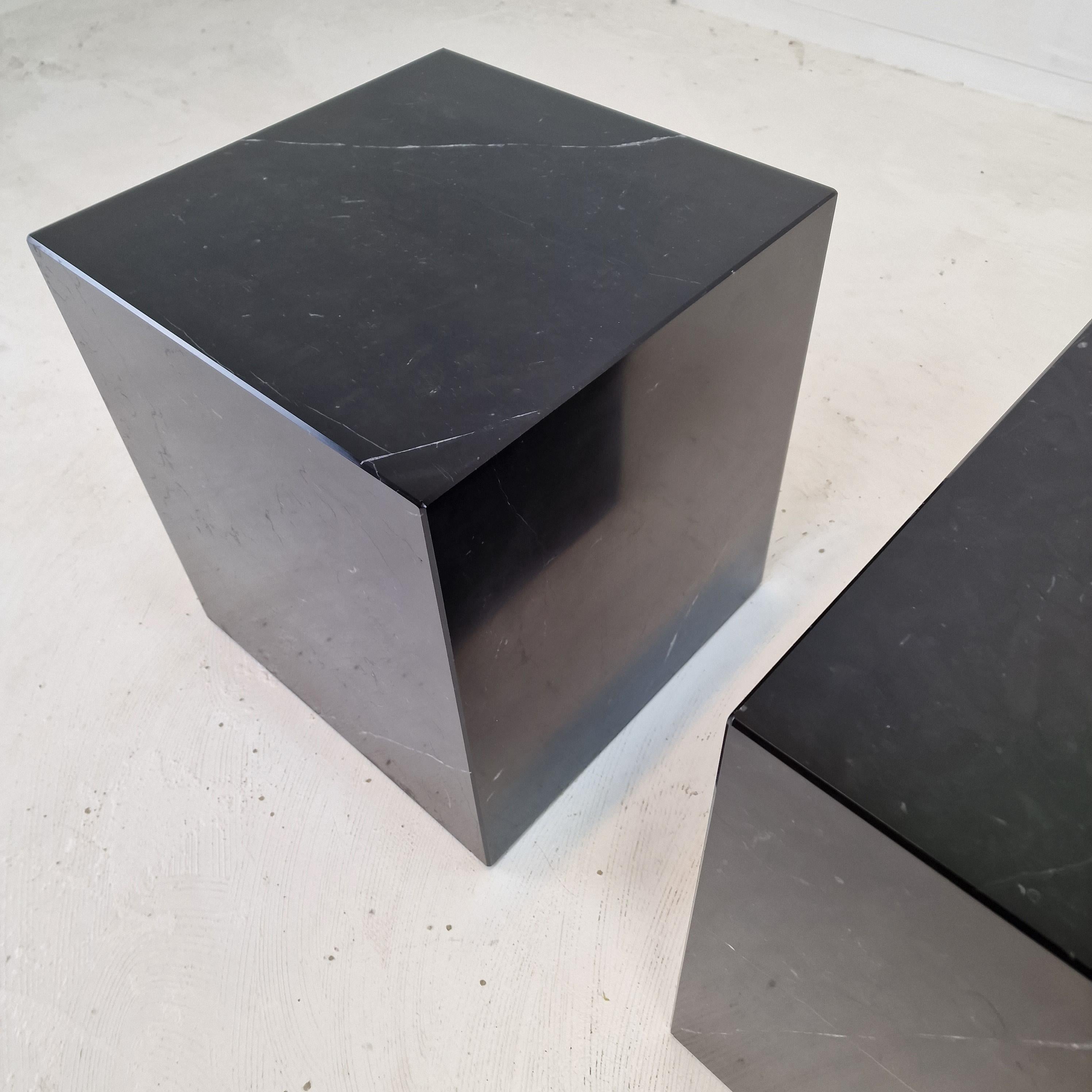 Italian Black Marble Pedestal or Side Table, 1980's For Sale 13