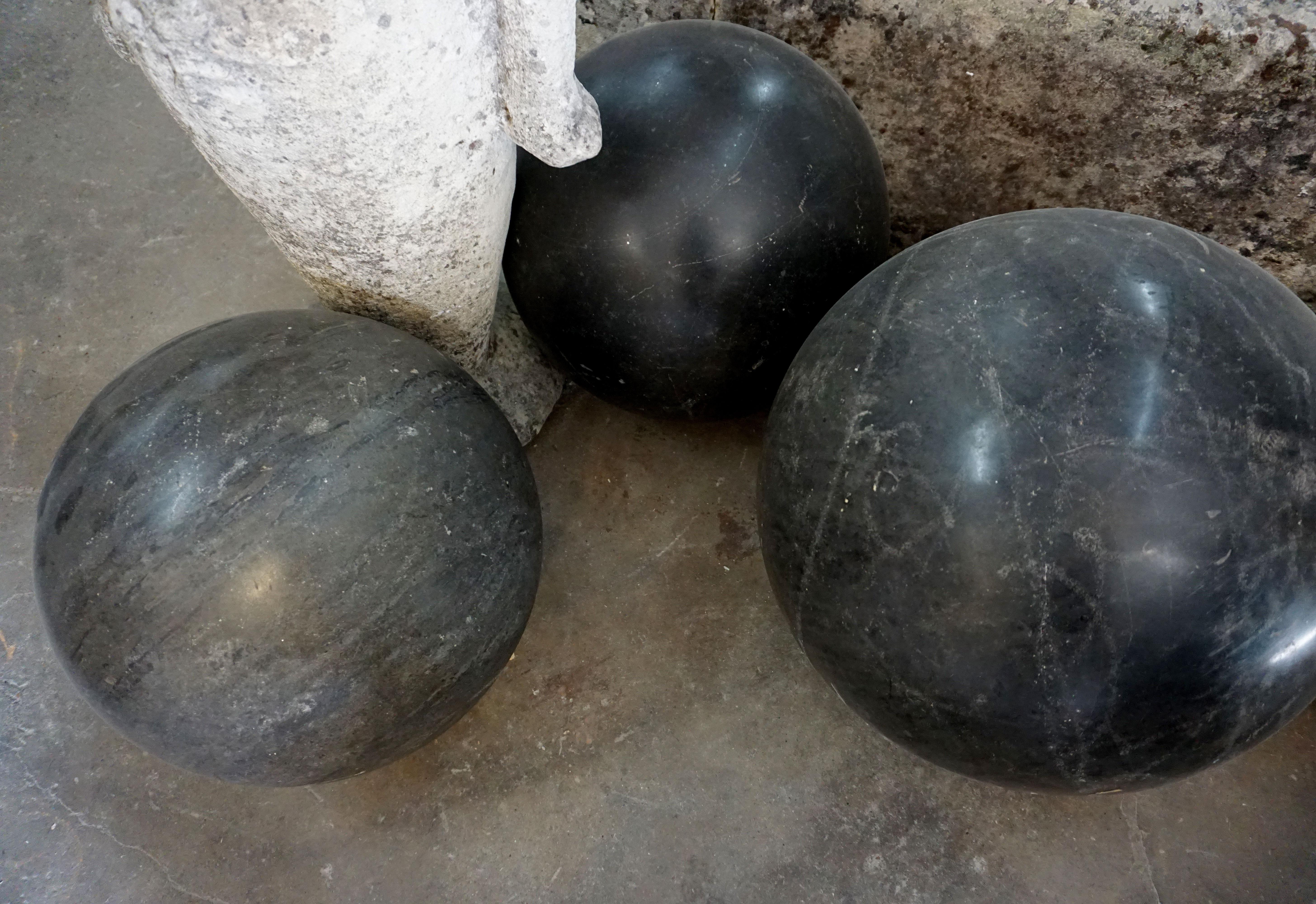 20th Century Italian Black Marble Sphere