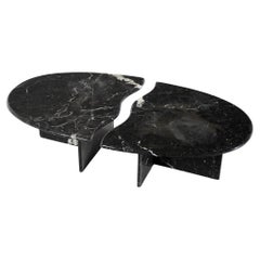 Mesa de centro italiana de mármol negro marquina, Italia, años 70