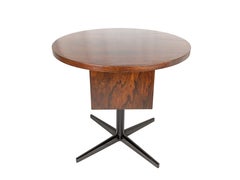 Italian black metal & wood Mid-Century Modern sidetable or nightstand