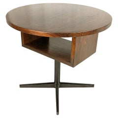 Italian black metal & wood Mid-Century Modern sidetable or nightstand