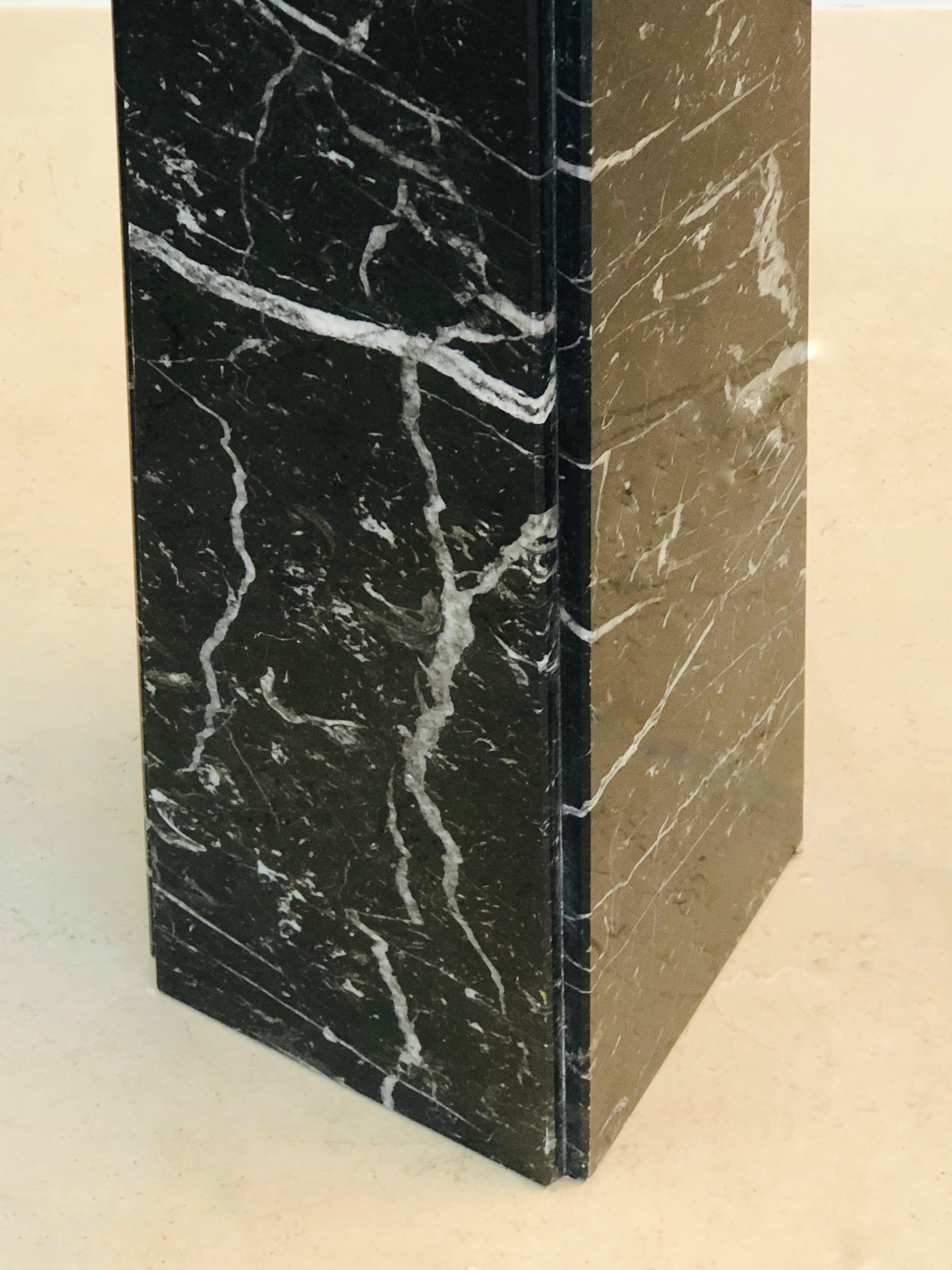 Italian Black Obelisk Marble Floor Lamp, 1970s 4