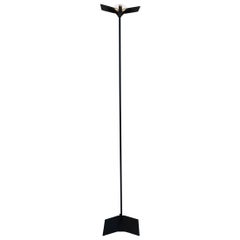 Italian Black Post-Modern Torchiere Floor Lamp by P. Pepere for Egoluce 