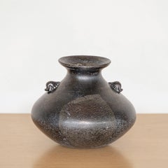 Italian Black Scavo Vase