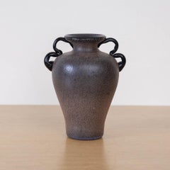 Italian Black Scavo Vase