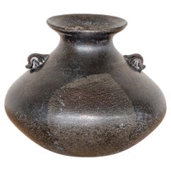 Italian Black Scavo Vase