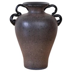 Italian Black Scavo Vase