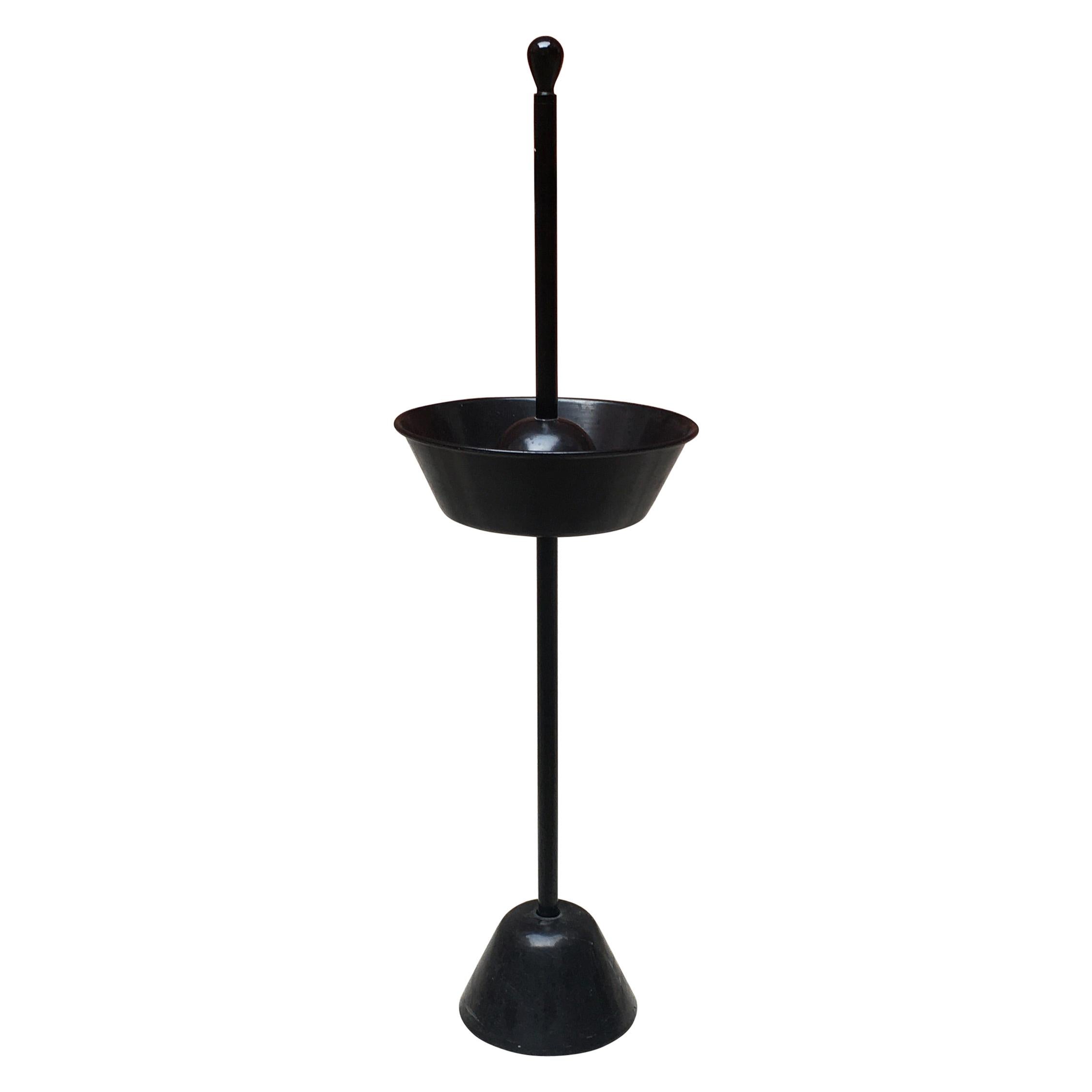 Italian Black Steel Servofumo Ashtray by Castiglioni for Zanotta, 1961