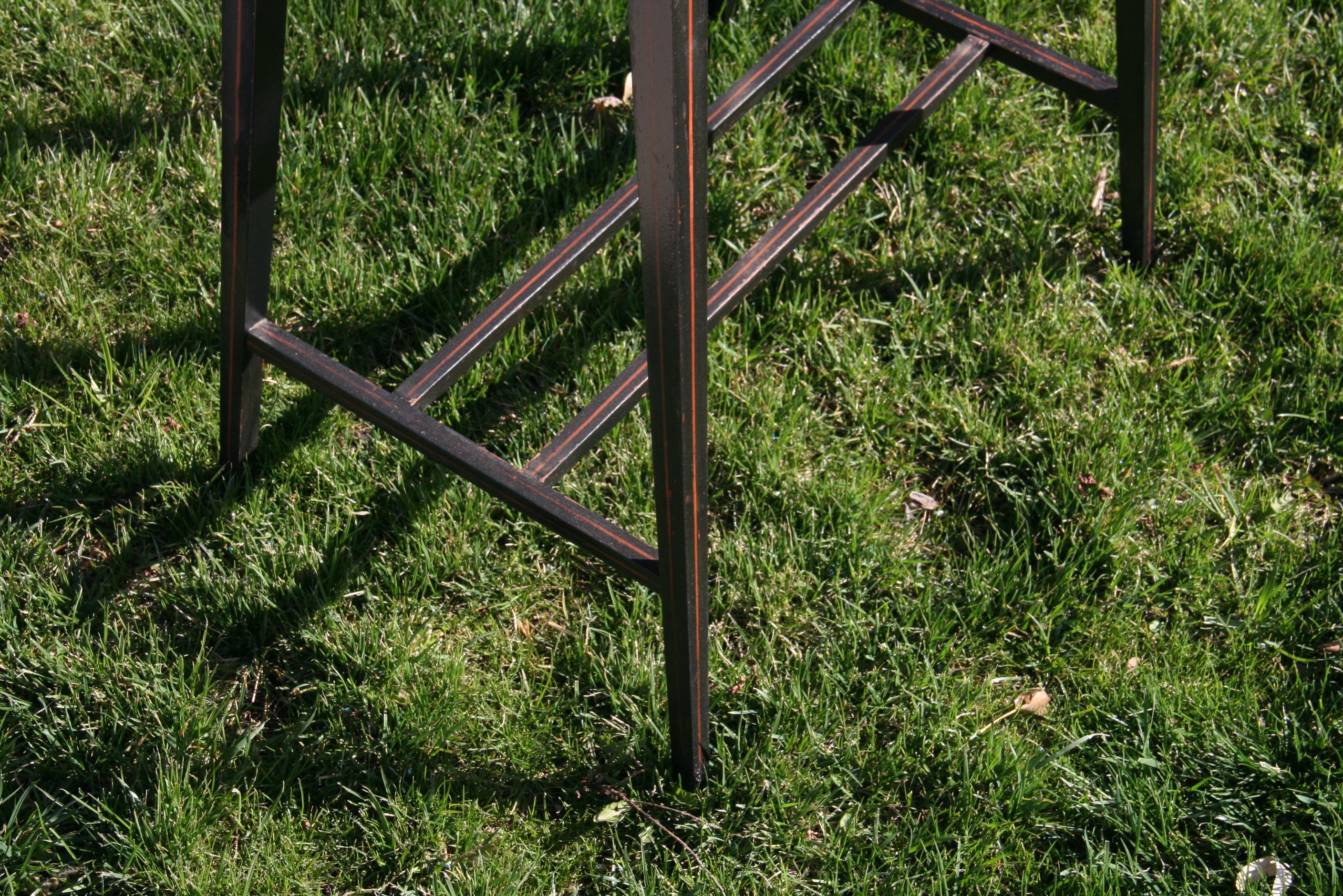 Mid-20th Century Italian Black Lift Top  Table with Hand Painted Floral Details For Sale