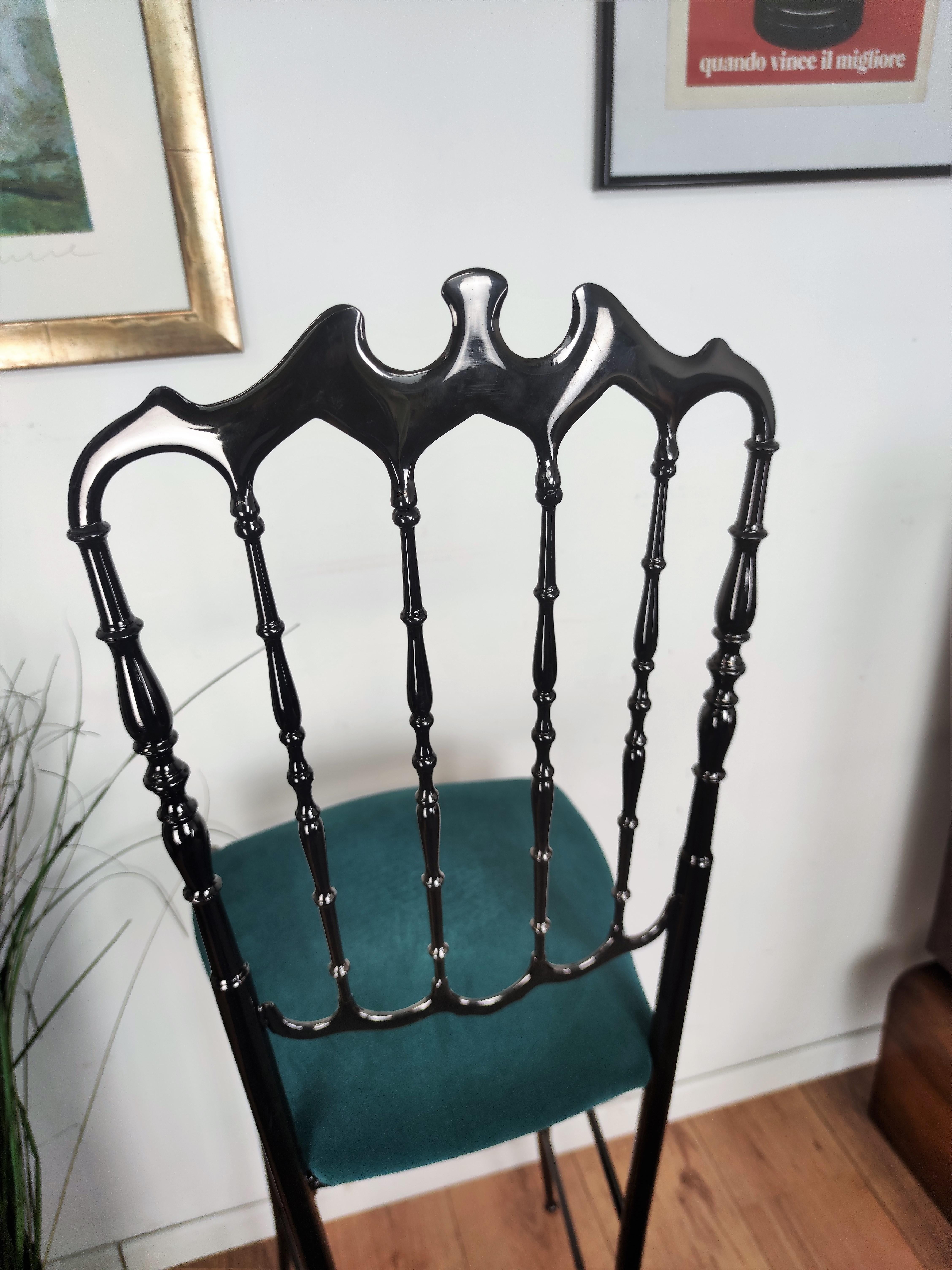 Italienischer italienischer Chiavari Barhocker oder Stuhl aus geschwärztem Messing (21. Jahrhundert und zeitgenössisch) im Angebot