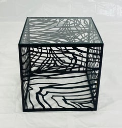 Italian Blackened Bronze Cube Table by Jean-Louis Deniot, Labeled