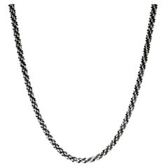 Retro Italian Blackened Fancy Rope Chain Necklace, Sterling Silver