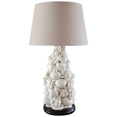Vintage Italian Blanc de Chine Fruit Topiary Table Lamp