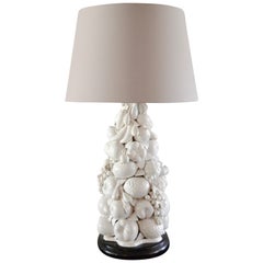 Retro Italian Blanc de Chine Fruit Topiary Table Lamp