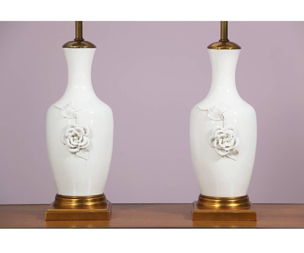 Hollywood Regency Italian Blanc de Chine Lamps By Marbro